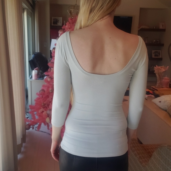 Free People Gold Metallic 3/4 Sleeve Bodycon Top - Picture 4 of 11